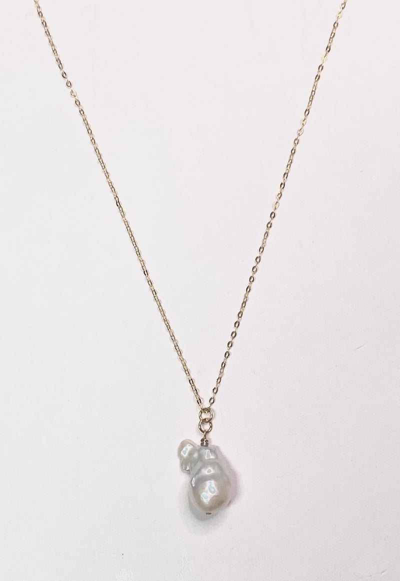 Chaîne Ricki Goldstein en vermeil avec pendentif perle baroque