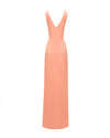 Gemy Maalouf V Neck Beaded Gown with Slit