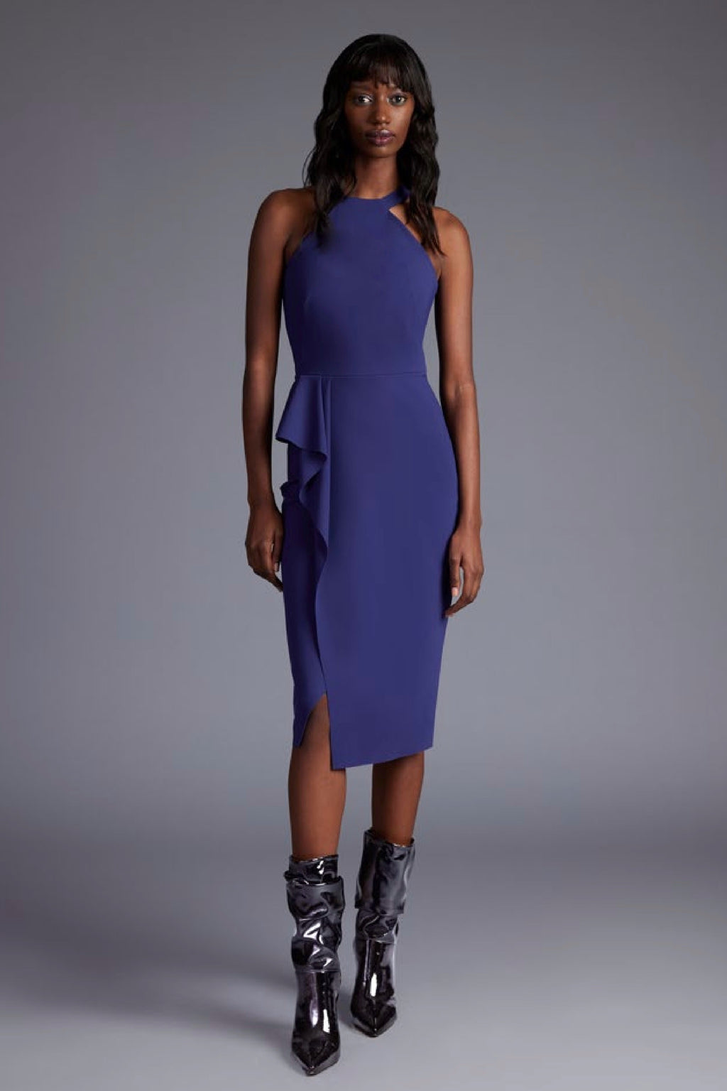 Greta Constantine Levkoy Square Neckline Dress With Bauble Applique Black/Eggshell main image 1