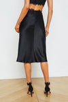 L'Agence Loyal Lace-Trim Silk Skirt