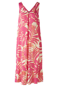 Oui Palm Print Sleeveless Dress