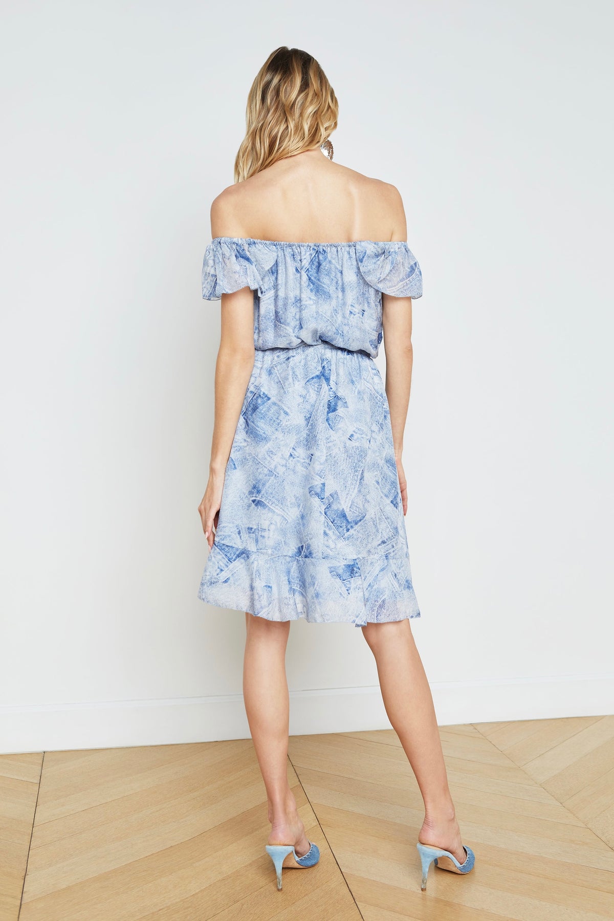 L'Agence Leonie Silk Off-The-Shoulder Dress