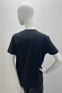 Majestic Filatures Lyocell T-shirt semi-décontracté à col en V Noir