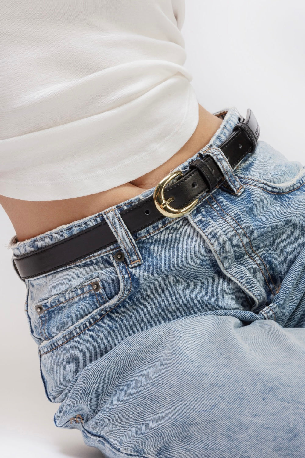 Black Suede Studio Half Moon Belt – Très Chic display picture 1
