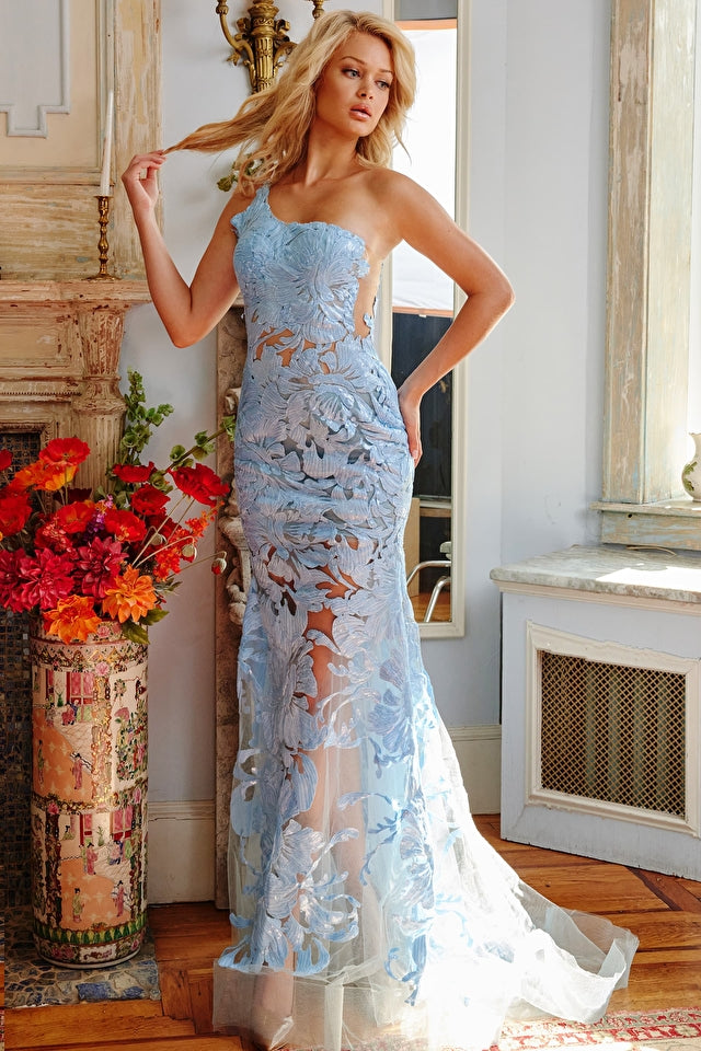 Jovani lace deals mermaid gown