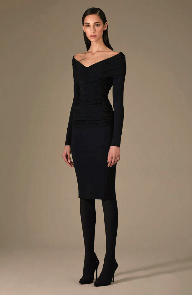 greta long sleeve dress Greta Constantine Fortunatus Dress Black / 8