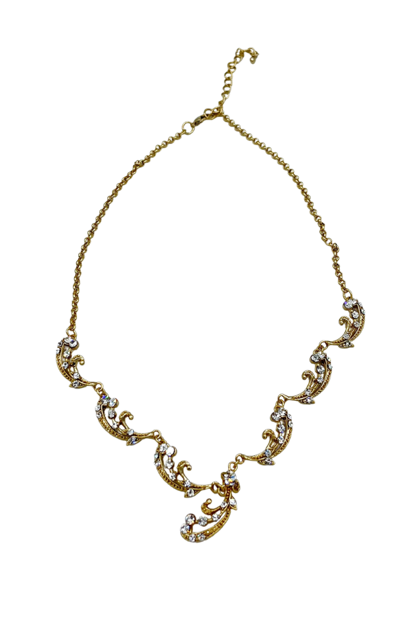 Elen Henderson Crystal wave Necklace Gold – Très Chic display picture 3
