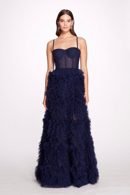 Marchesa Notte Dotted Tulle Gown Tres Chic