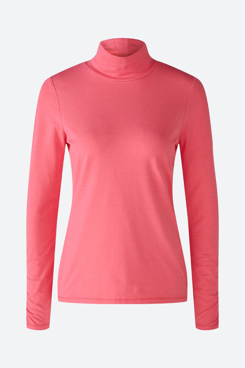 Oui turtleneck Stand-Up Collar Shirt Raspberry Sorbet