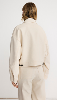 Veste Courte à Fermeture Éclair Smythe Crème