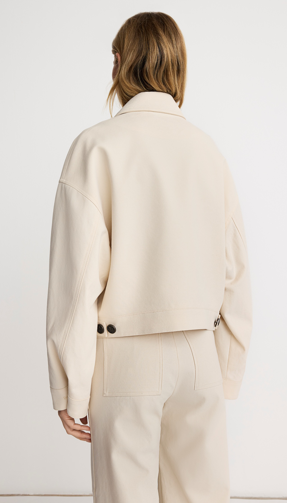 Veste Courte à Fermeture Éclair Smythe Crème