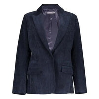 Geisha Women's Velvet Textured Blazer -  Indigo
