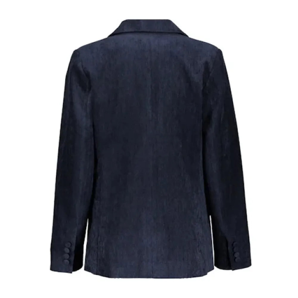 Geisha Women's Velvet Textured Blazer -  Indigo
