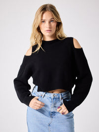 Notshy Renata Crewneck Sweater With Open Shoulder