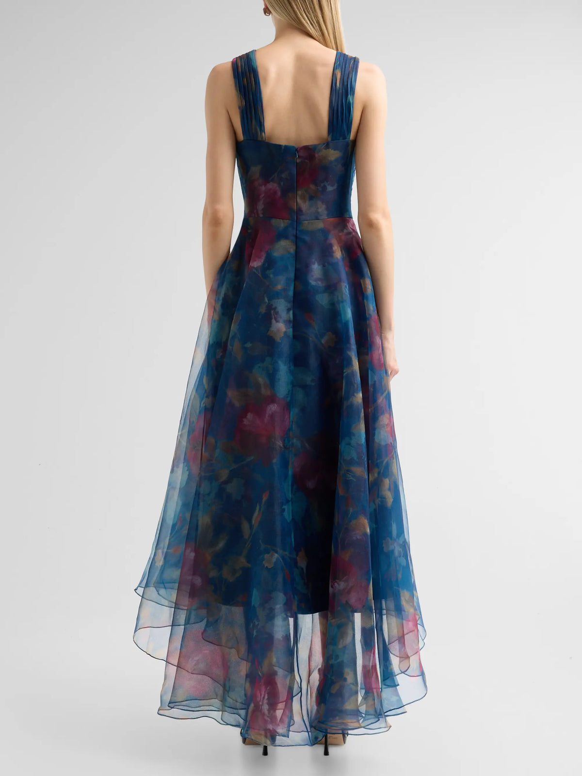 Theia 88117343-A480 Robe Luana à ourlet asymétrique Fractured Bloom