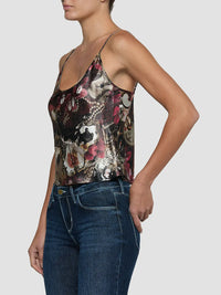L'Agence Charmy U Neck Camisole Burgundy Mt Lux Collage