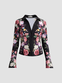 Chemisier en maille Freya cintré à la taille et boutonné Alice + Olivia CC610P36006-AA011 Hollywood Dreams