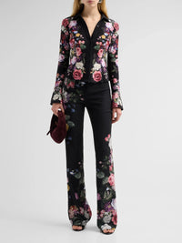 Chemisier en maille Freya cintré à la taille et boutonné Alice + Olivia CC610P36006-AA011 Hollywood Dreams