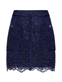 Mini-jupe évasée en dentelle L'Agence Riven Midnight
