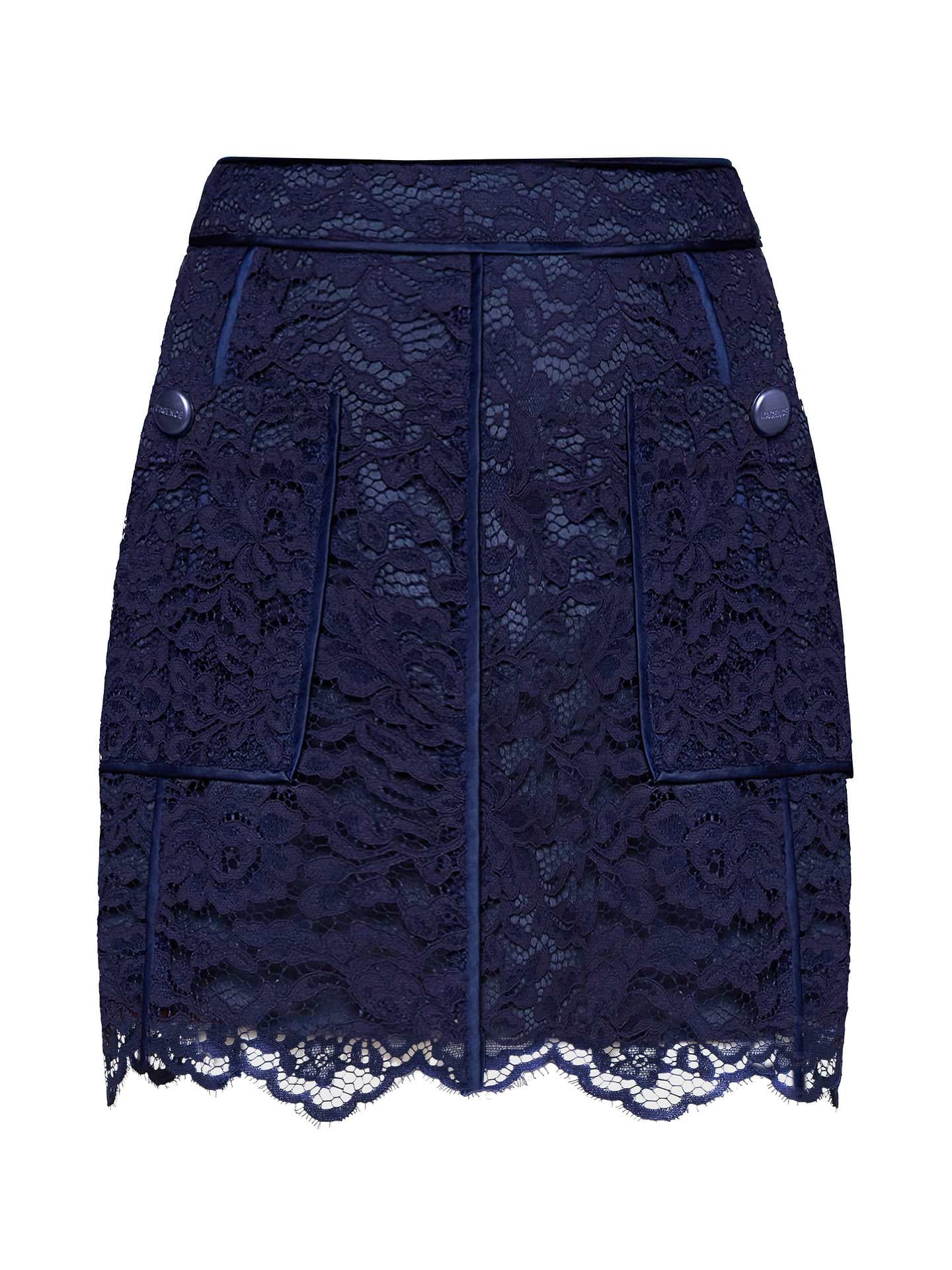 Mini-jupe évasée en dentelle L'Agence Riven Midnight