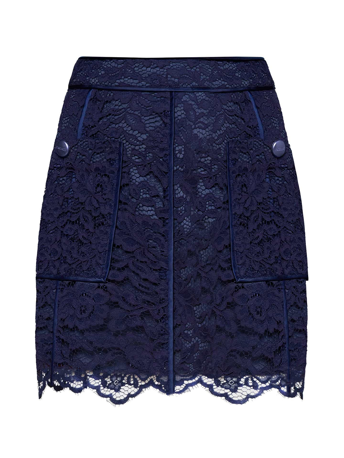L'Agence Riven Lace Aline Mini Skirt Midnight
