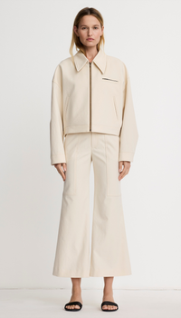 Veste Courte à Fermeture Éclair Smythe Crème