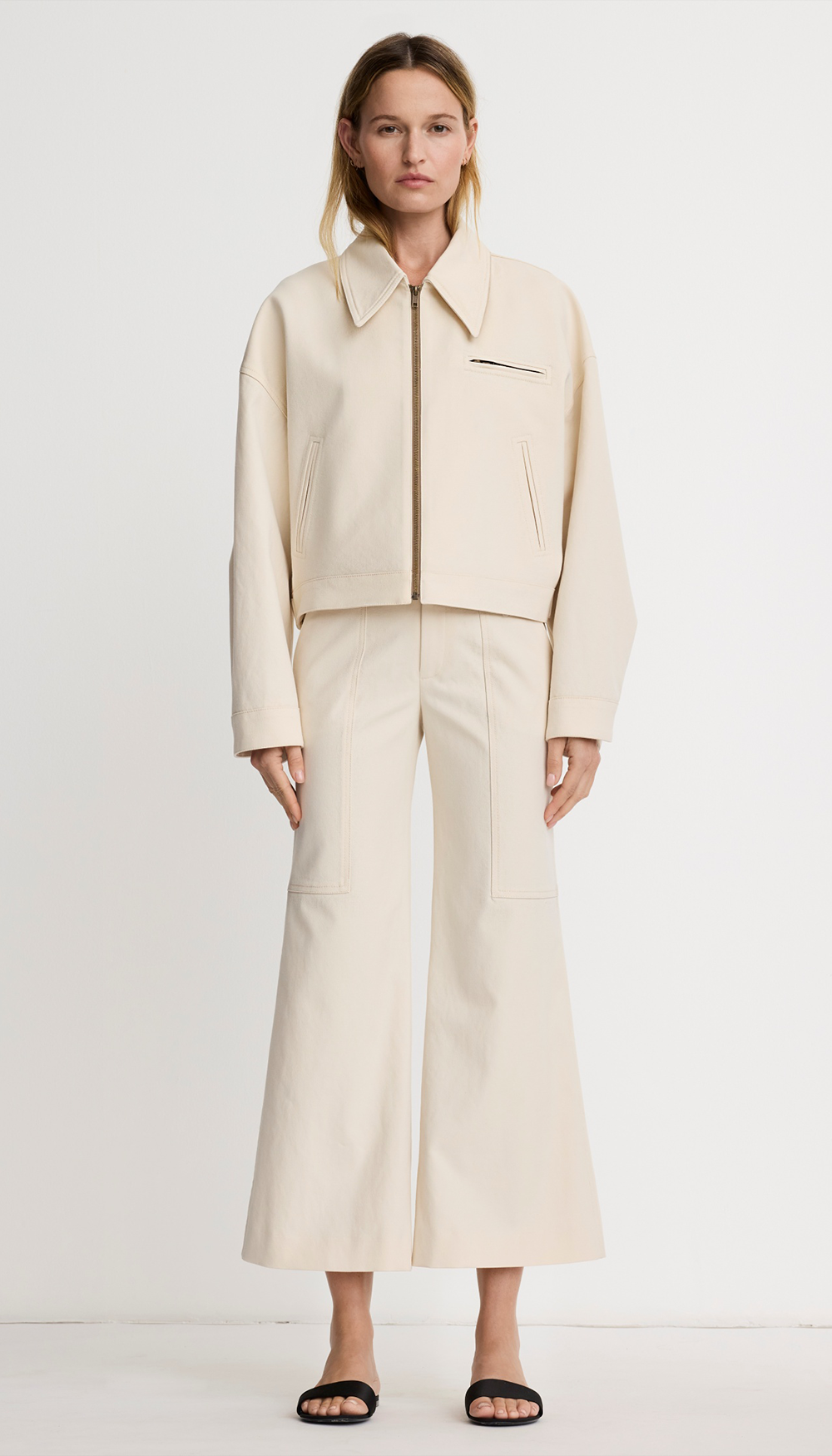 Veste Courte à Fermeture Éclair Smythe Crème