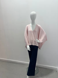 Repeat Organic Cashmere Knitted Poncho Feather