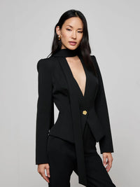 L'Agence Romy Tie Neck Blazer