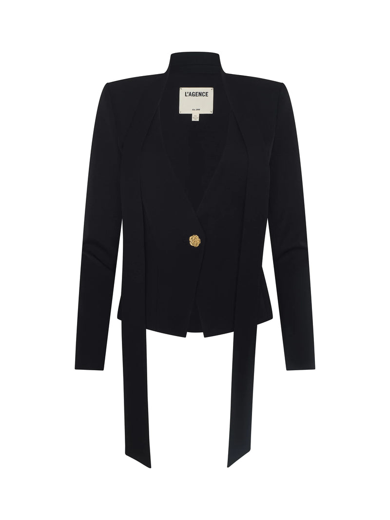 L'Agence Romy Tie Neck Blazer