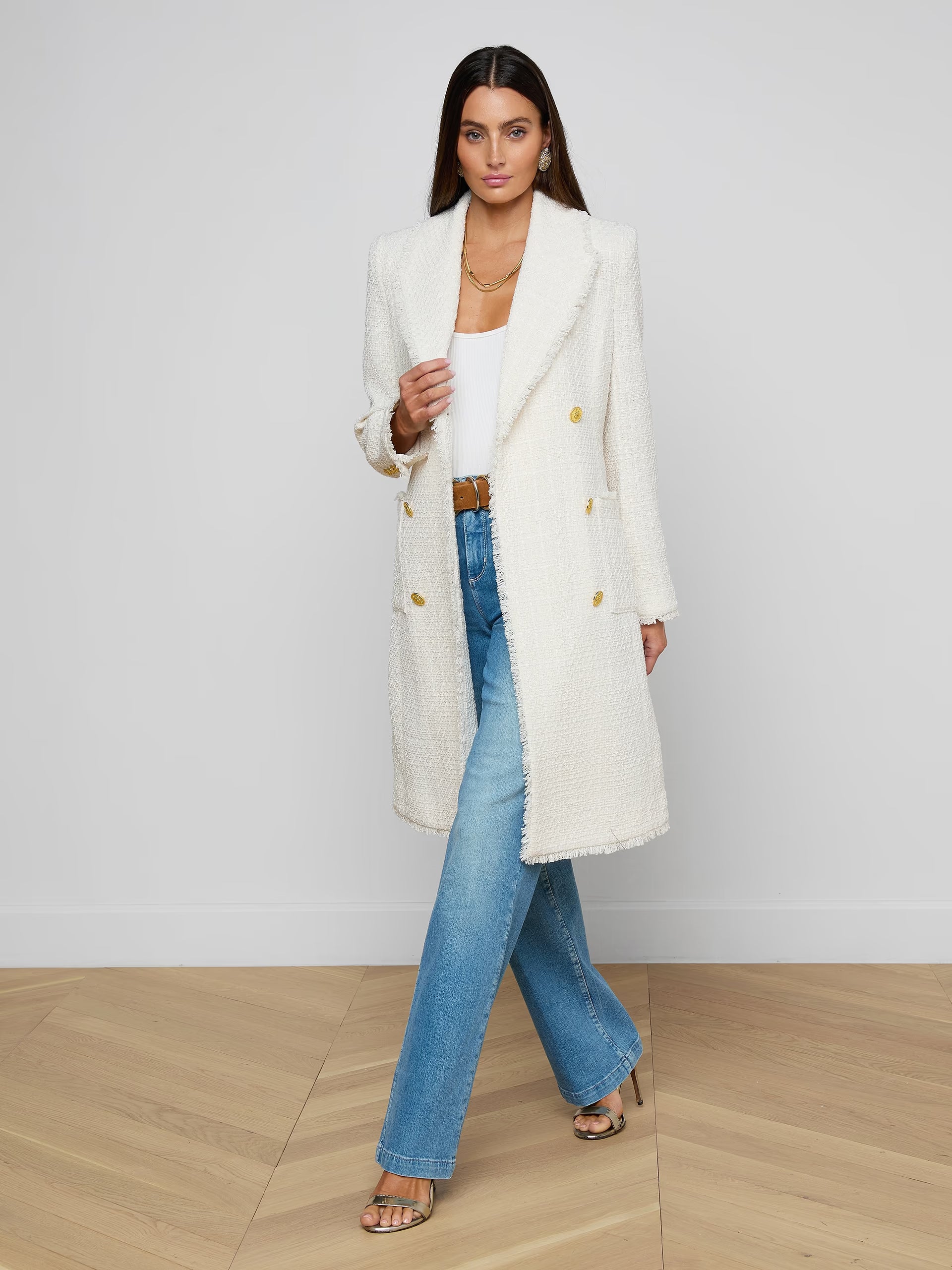 L'Agence Cooper Tweed Trench Coat
