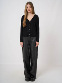 Repeat Organic Cashmere Knitted Cardigan Black