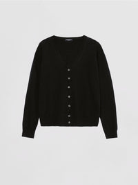 Repeat Organic Cashmere Knitted Cardigan Black