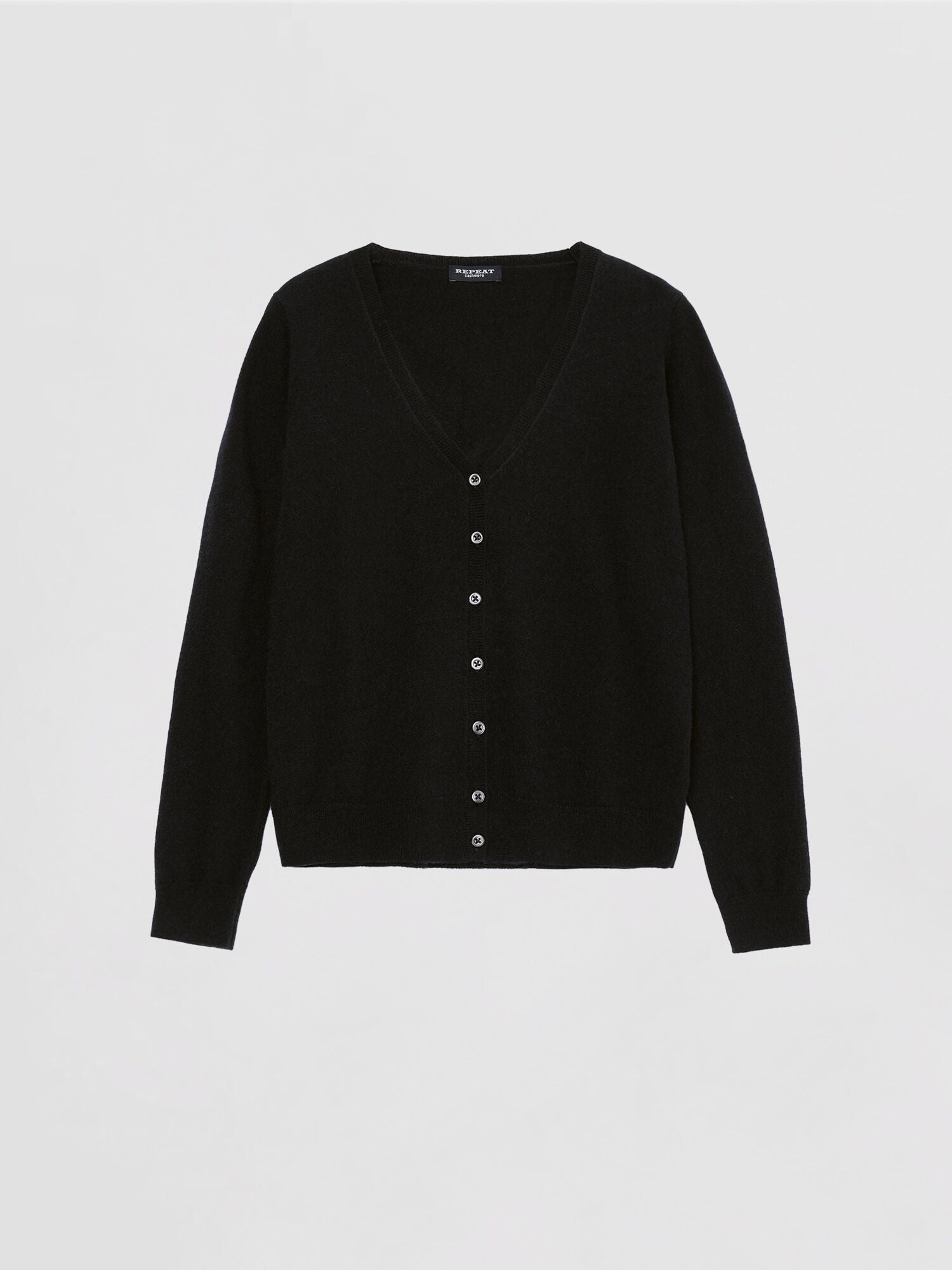 Repeat Organic Cashmere Knitted Cardigan Black