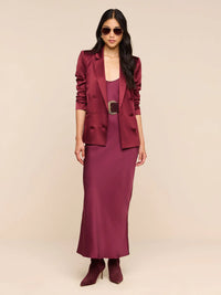 L'Agence Sena Double-Breasted Blazer Merlot Red