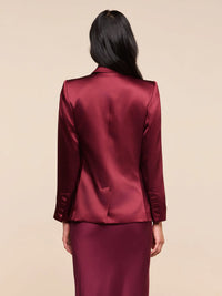 L'Agence Sena Double-Breasted Blazer Merlot Red