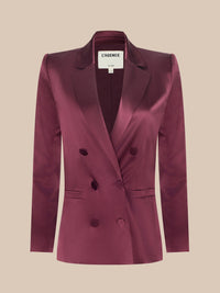 L'Agence Sena Double-Breasted Blazer Merlot Red