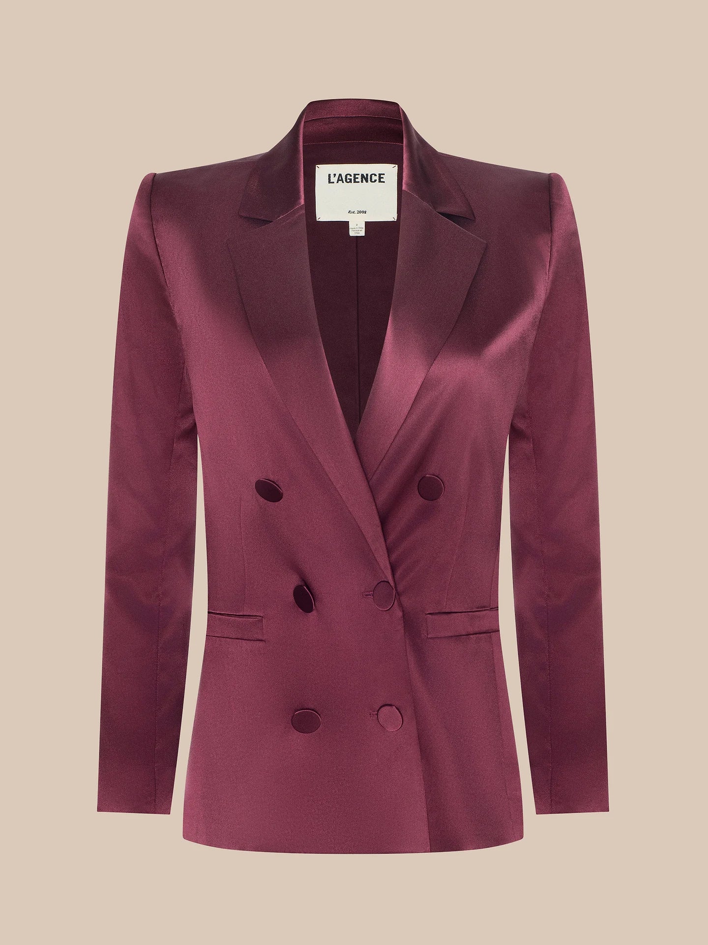 L'Agence Sena Double-Breasted Blazer Merlot Red