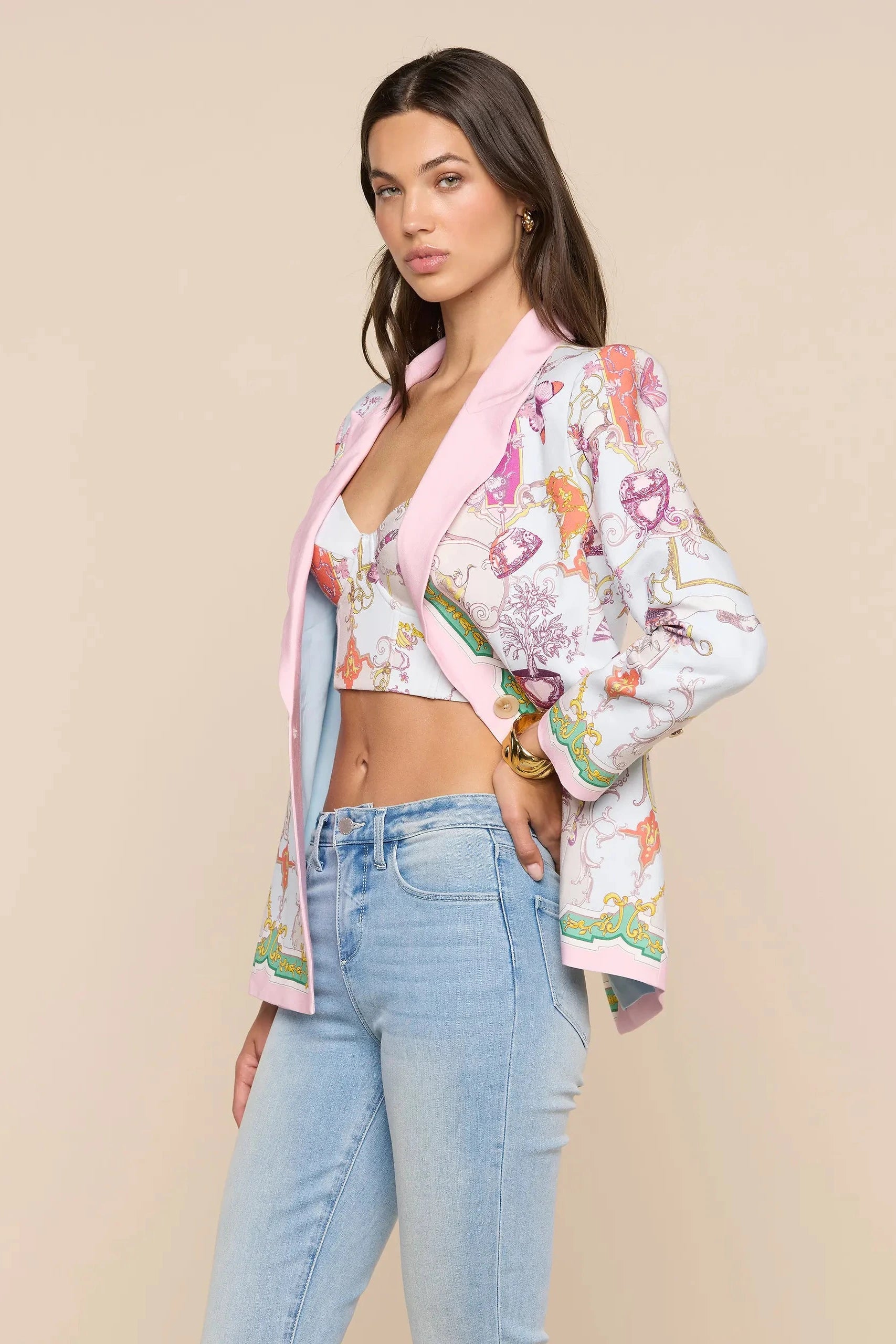 L'Agence Blazer Décontracté Gweny Multi Baroque Toile