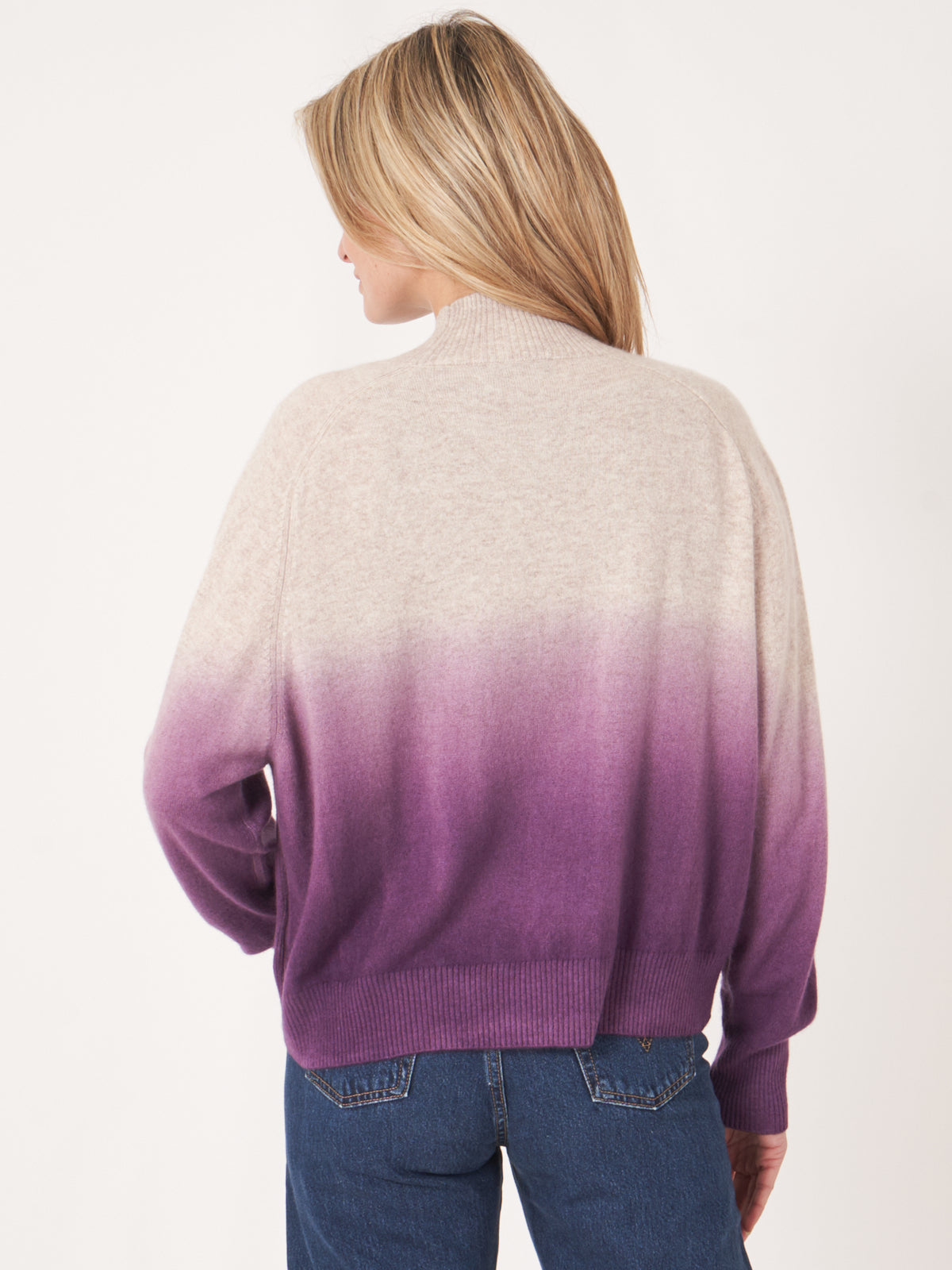 Repeat Dip Dye Cashmere Mock Neck Sweater