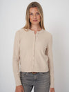 Repeat Cropped Organic Cashmere Cardigan With Pearl Buttons