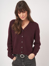 Repeat Classic Button-Up Organic Cashmere Cardigan