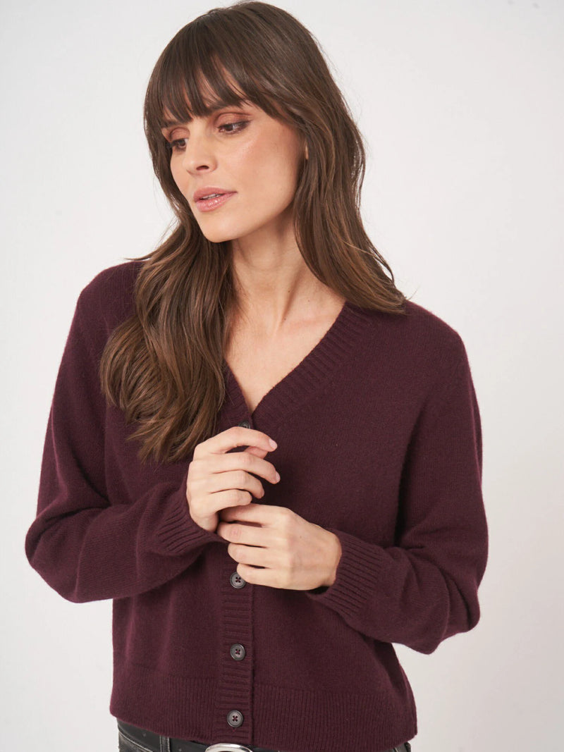 Repeat Classic Button-Up Organic Cashmere Cardigan