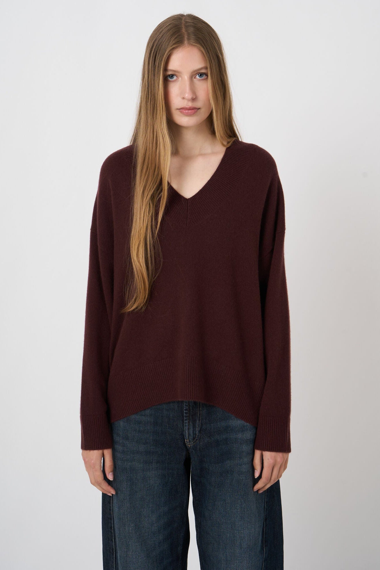 Pull-over tricoté en cachemire biologique Repeat chocolat