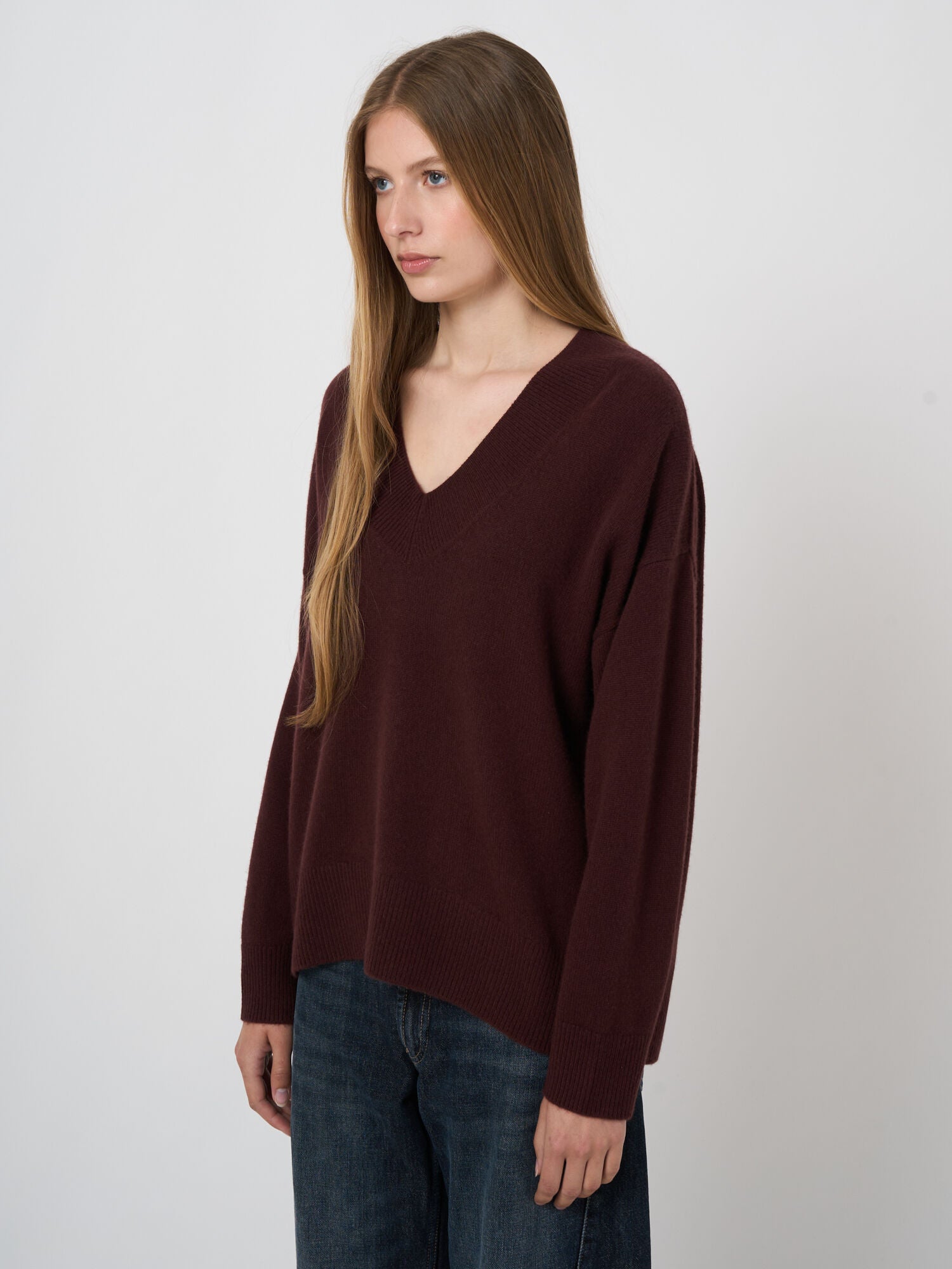 Pull-over tricoté en cachemire biologique Repeat chocolat