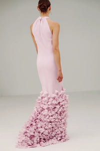 Catherine Regehr T Neck Bias Gown with Cone Hem