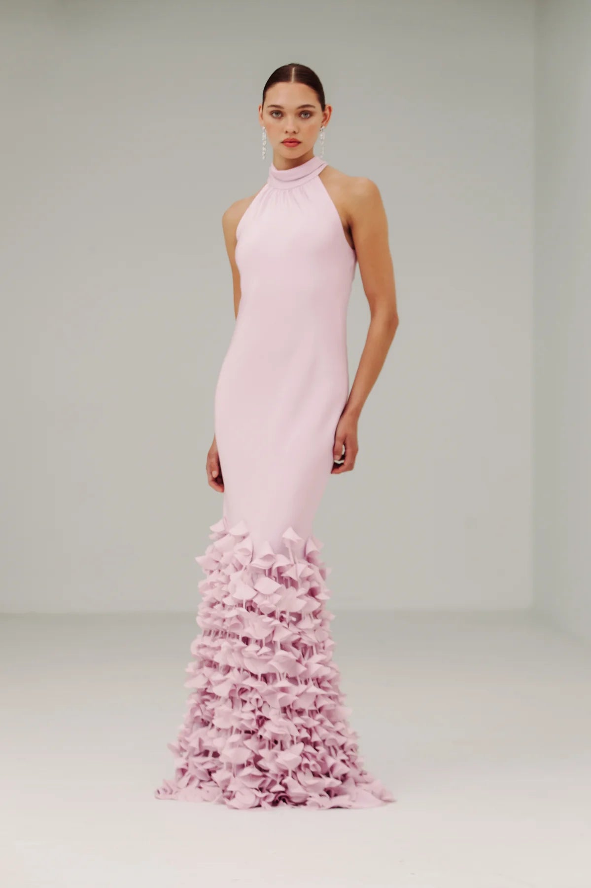 Catherine Regehr T Neck Bias Gown with Cone Hem