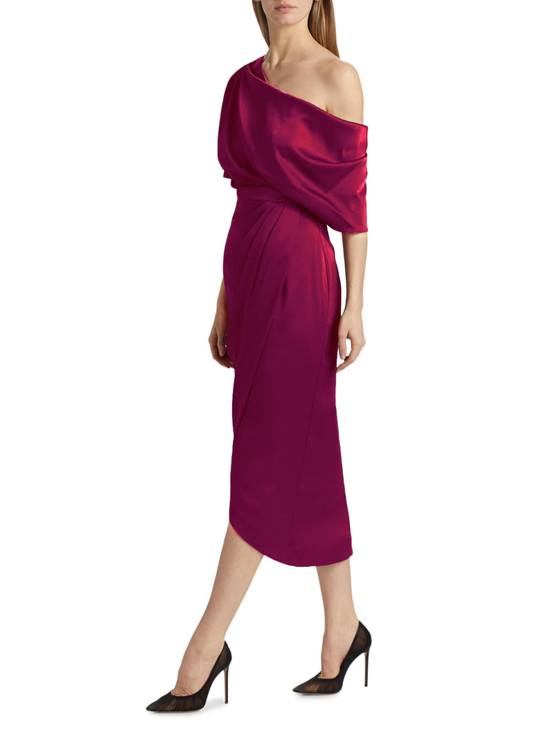 Robe drapée Theia Rayna à une épaule