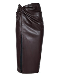 L'Agence Lilou Twist Skirt Coffee Bean