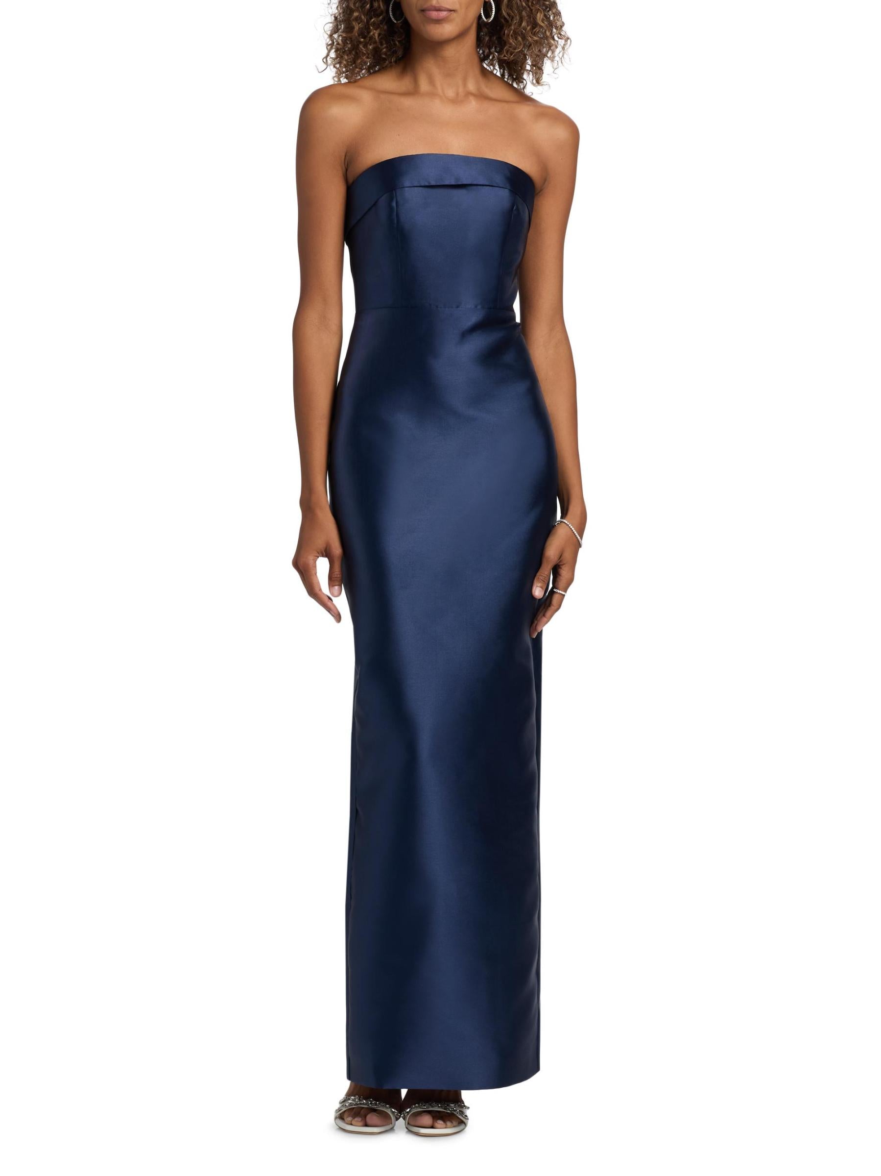 Theia Gaia Strapless Column Gown